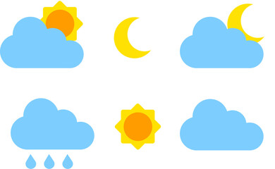 Fototapeta premium Weather conditions - set of weather icons
