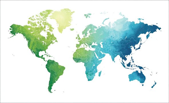 World map, shaded by color gradient