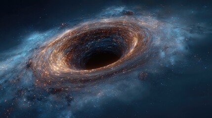 Cosmic vortex, swirling nebulae, black hole