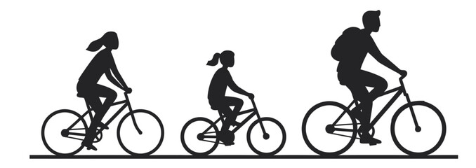 Silhouette of Happy Family Together – Parents and Children Lifestyle Vector