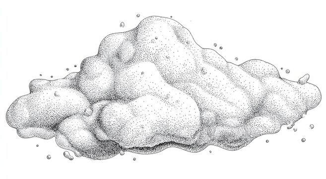 Abstract cloud-like form, dotted texture