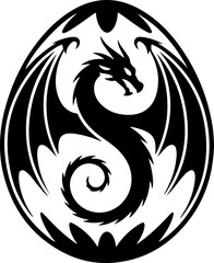 dragon egg  silhouette vector illustration