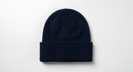 深紺ニット帽、シンプルデザイン
