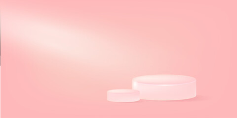 Minimalist pink podium background, soft pastel colored display stand, elegant empty stage for product presentation, cosmetic ad, beauty showcase, modern geometric shapes, luxury studio backdrop