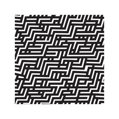Seamless abstract geometric pattern. Black and white tribal maze with angular lines. Modern vector background.
