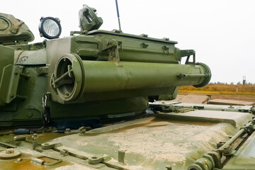 T-72 tank testing at proving ground overall view with hull and turret details.