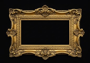 黒背景の黄金装飾額縁