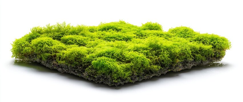 Bright green moss patch on a substrate