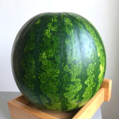 Round, vibrant green watermelon