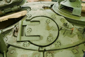 Hatch on turret of T-72 tank.