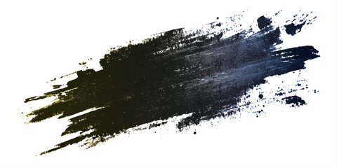 ink brushstroke on white background with visible splashes for watercolor style effect. grunge isolated on white background,	