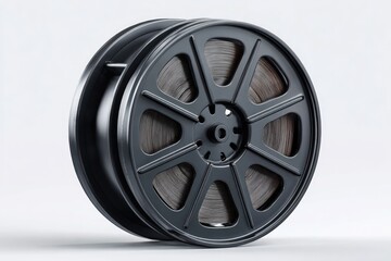 Fototapeta premium Black film reel on a light gray background