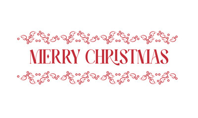 Retro Merry Christmas inscription with openwork 