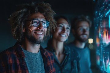 Young Professionals Engaged in Innovative Technology Presentation Scene