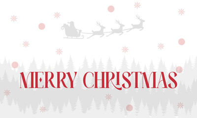 Christmas card with santa claus and reindeer