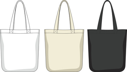 Canvas tote bag vector illustration, eco friendly shopping bag, blank fabric tote design, reusable grocery bag, minimalist fashion accessory, sustainable lifestyle design
