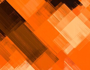 Abstract art with diagonal orange and brown squares