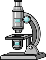 Laboratory microscope illustration design. Science research microscope artwork. Medical microscope concept illustration. Biology microscope drawing design. Healthcare laboratory microscope artwork