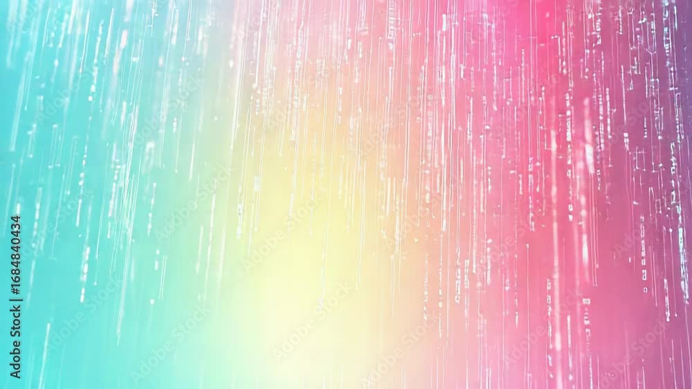 Poster colorful data stream flowing down on gradient background