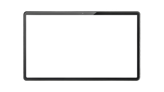 tablet pc screen isolated on white background