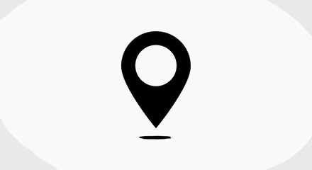 Fototapeta na wymiar Minimalist location pin design with drop shadow effect