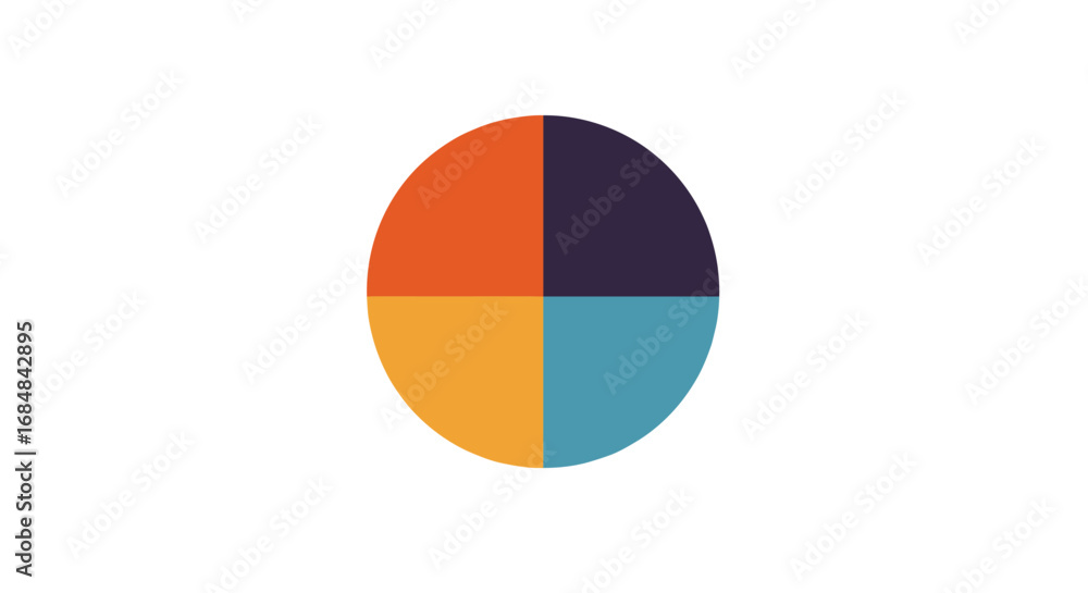 Poster colorful circular geometric design with quadrant pattern