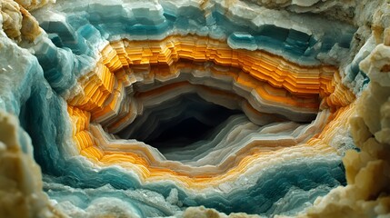 Obraz premium Exploring Stunning Geode Formation, Natural Mineral, Cave Environment, Photography, Close-Up View, Geological Concept