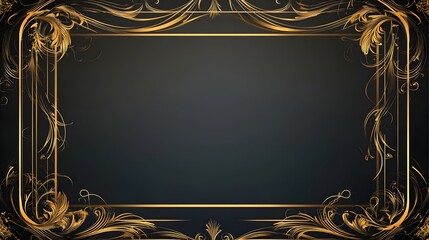 Gold art nouveau wedding invitation frame.