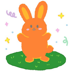 Orange smiley bunny 