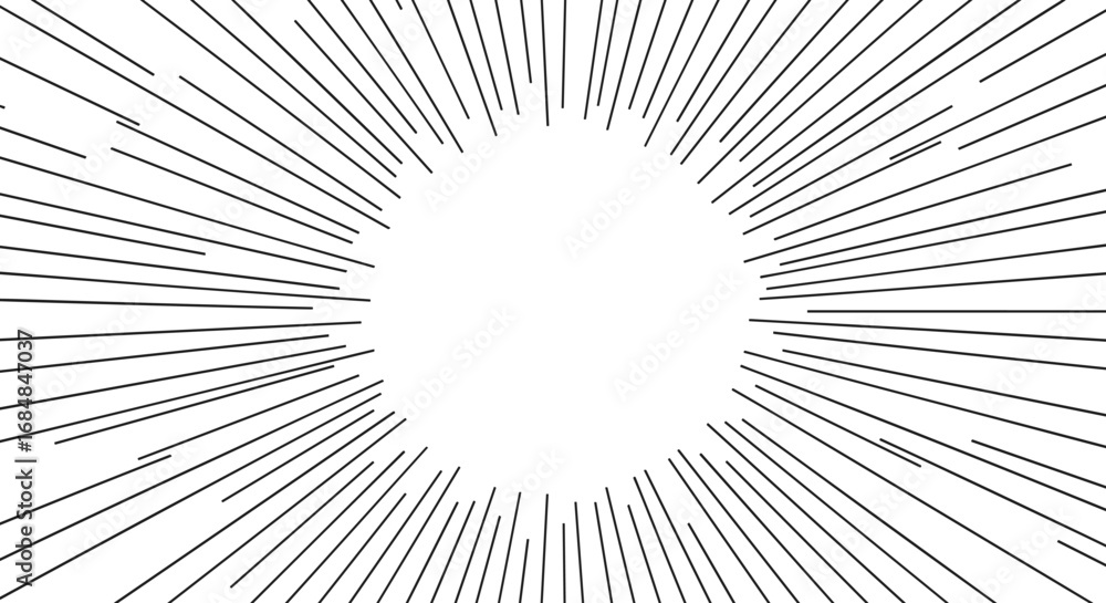 Poster Radial burst pattern with converging lines in minimalist design