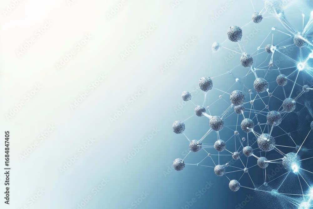Aufkleber innovative networking structure with interconnected nodes for scientific research and data analysis