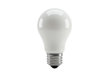 Isolated LED light bulb on seamless background, efficient lighting technology