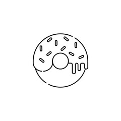 Donut Icon Food in Outline Style Vector Isolated Design