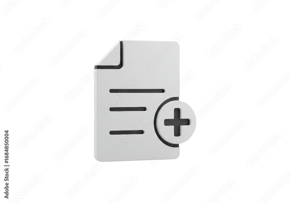 Aufkleber isolated new document creation, adding page, file upload, attach file, addition, add file