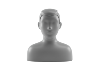 Isolated mannequin head and torso, abstract human figure, model for art drawing studies