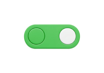 Isolated slider control in green color, toggle button showing the off state for apps