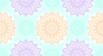 seamless gradient pastel mandala textile pattern for spring fashion fabrics