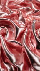 Rose gold silk fabric draped in folds