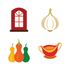Thanksgiving holiday elements vector collection.