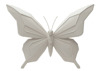 Isolated Butterfly with Geometric Low-Poly Design Art Decor Insect, 3D Digital Artwork