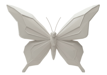 Isolated Butterfly with Geometric Low-Poly Design Art Decor Insect, 3D Digital Artwork
