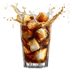 Iced coffee with a splash