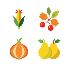 Thanksgiving elements and festive icons bundle.