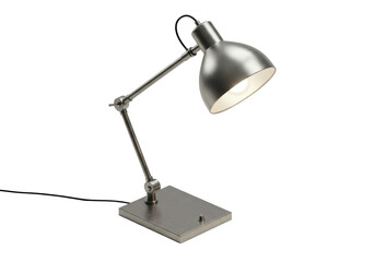 Isolated Metal Desk Lamp with Adjustable Arm for Task Lighting and Table Illumination