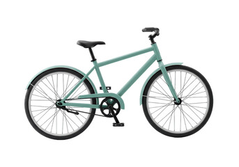 Isolated Modern Bicycle for Urban Commuting, Classic Cruiser Bike for Transportation, Leisure