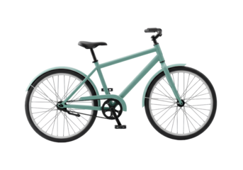 Isolated Modern Bicycle for Urban Commuting, Classic Cruiser Bike for Transportation, Leisure