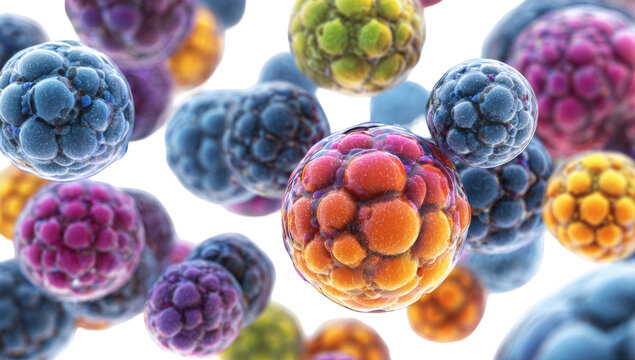 Vibrant, abstract spheres in various colors