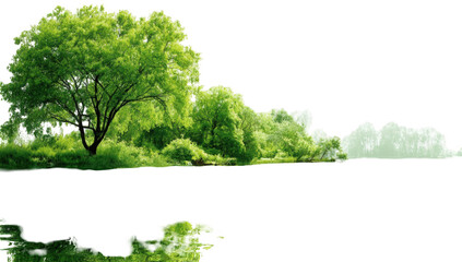 Lush green trees and foliage landscape