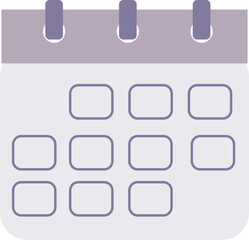 Purple Calendar Icon Flat Vector Design