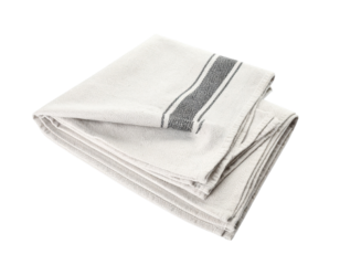 A stack of folded white blankets or duvets, a soft and comfortable household item, isolated on a white background.